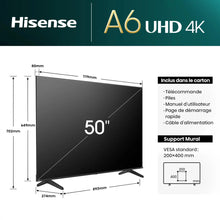 Charger l&#39;image dans la galerie, Hisense Smart TV HD 4K - WiFi - 50 Pouces