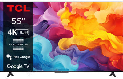 TCL TV 55'' - GOOGLE TV - 4K UHD - HDR - YOUTUBE - Noir