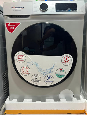 Machine à Laver Automatique - MILLENNIUM - Front Load - 7kg - Argent - Garantie: 12 mois