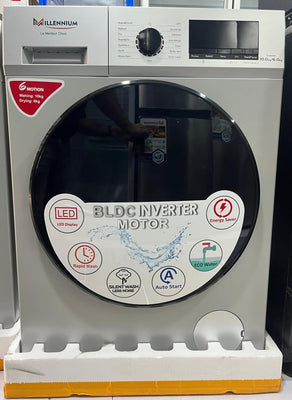 Machine à Laver Automatique - MILLENNIUM - Front Load - 10kg/6Kg( laver -sécher) - Argent - Garantie: 12 mois