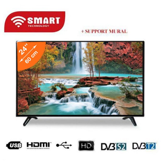 SMART TECHNOLOGY TV LED HD - 24"- STT-2411A-Analogue -Noir-Garantie 6Mois