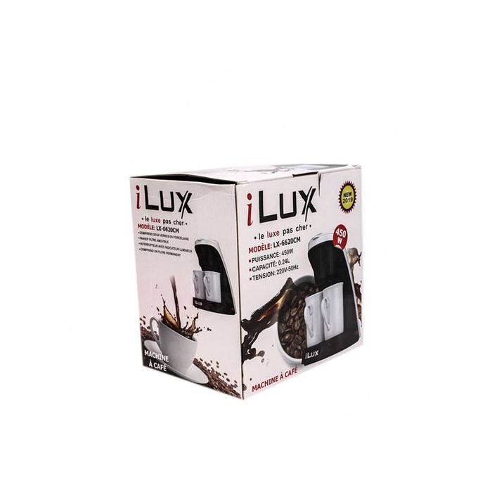 Ilux Machine A Café 450W LX-6620CM - 0,24L - Blanc/Noir - Garantie 3 Mois