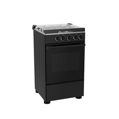 Midea Cuisinière 4 FEUX + Four Gaz - Dim 50 * 50 - SP5055B059-B- Inox / Noir