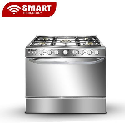 MART TECHNOLOGY Gazinière 5 Feux Avec Four - STC-9060C - 90 X 60 Cm - Inox - Garantie 6 Mois
