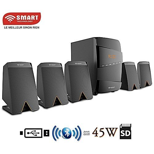 SMART TECHNOLOGY Home Cinéma - STHB-5171M - 5.1 - Bluetooth - 45W - FM/USB/SD/MP3 - Noir