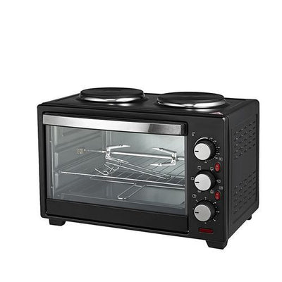 Ilux Four Electrique 25L - A2 Plaques Chauffantes - 1600W - Noir Garantie 3 Mois
