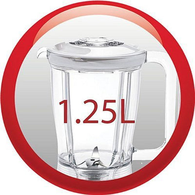 Moulinex Blender Uno 1 Accessoires 350W, 1 Vitesse, Bol Plastique 1,25L
