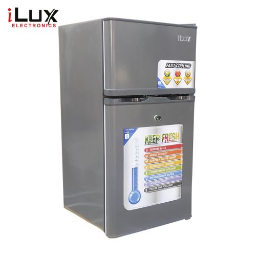 Ilux Réfrigérateur 2 Battants - ILR90 - 90 L - Gris - 6 Mois Garantie