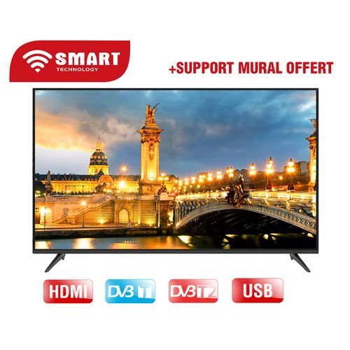 SMART TECHNOLOGY TV LED HD - 43"- STT-4318K - Décodeur Intégré - Régulateur De Tension Intégré - Noir - Garantie 6 Mois