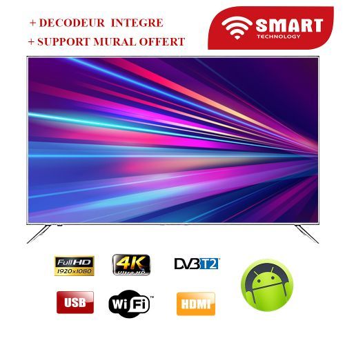SMART TECHNOLOGY SMART TV 65 Ultra HD 4K -ANDROID TV - Noir- Garantie 6 Mois