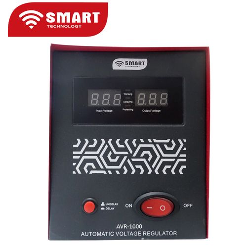 SMART TECHNOLOGY Stabilisateur AVR-1000 - 1000 VA - Rouge - 3 Mois De Garantie